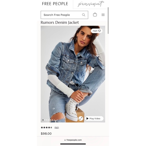 Free People - Rumors Denim Jacket (small) - Picture 5 of 5